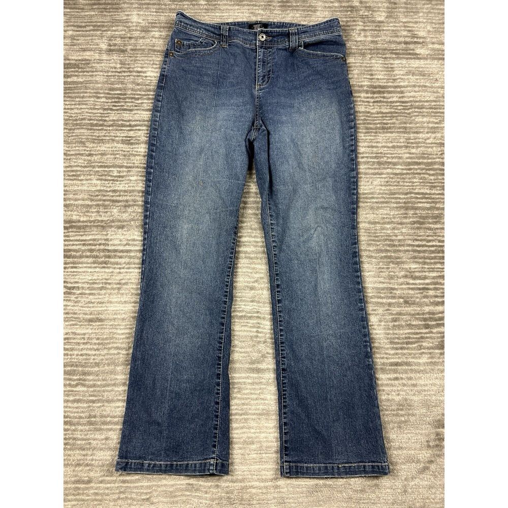 Sonoma Jeans Womens 14 Blue Backflap Pockets Denim Ramie Blend